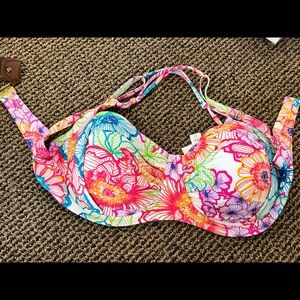 NWT-Blue Rod Beattie bikini top